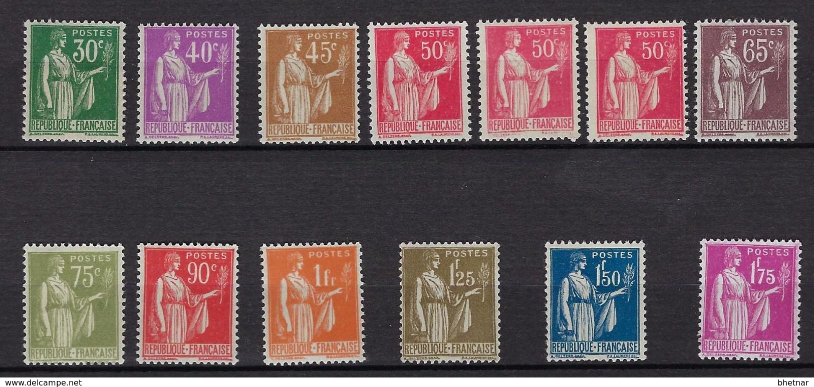 FR YT 280 à 289 " Paix Série Complète " 1932-33 Neuf** - 1932-39 Paix