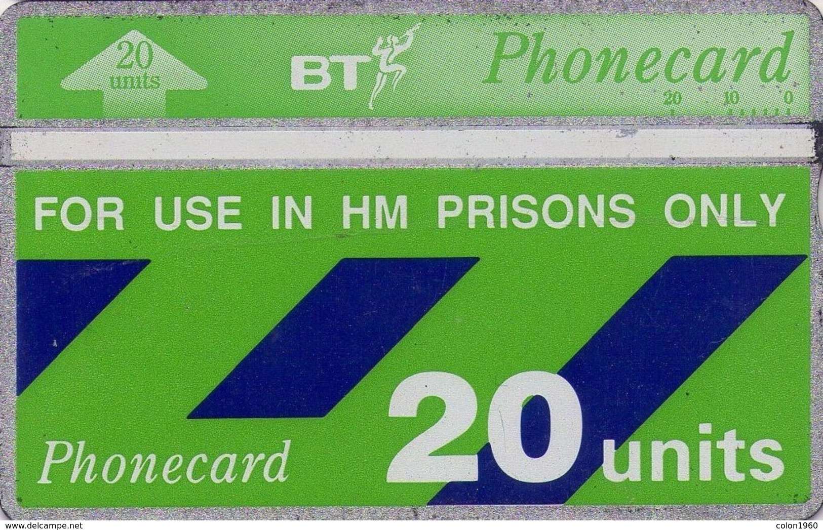 REINO UNIDO. HM Prisons Only (Thermographic Band) 20U. 02/1992. CUP005. (501) - Autres & Non Classés