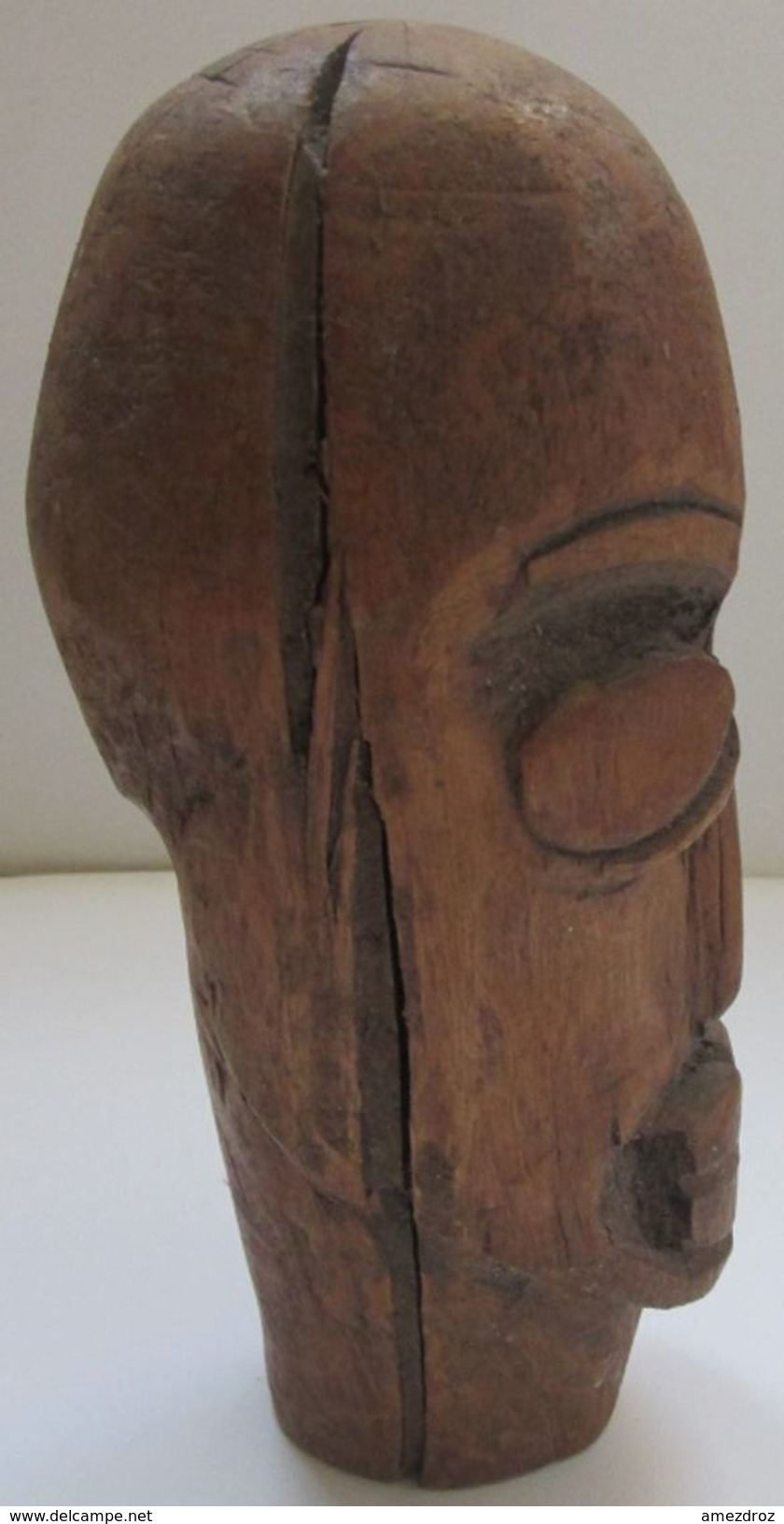 Afrique Occidentale Sénégal Tête Sculptée Dans Du Bois De Dardar - Art Africain