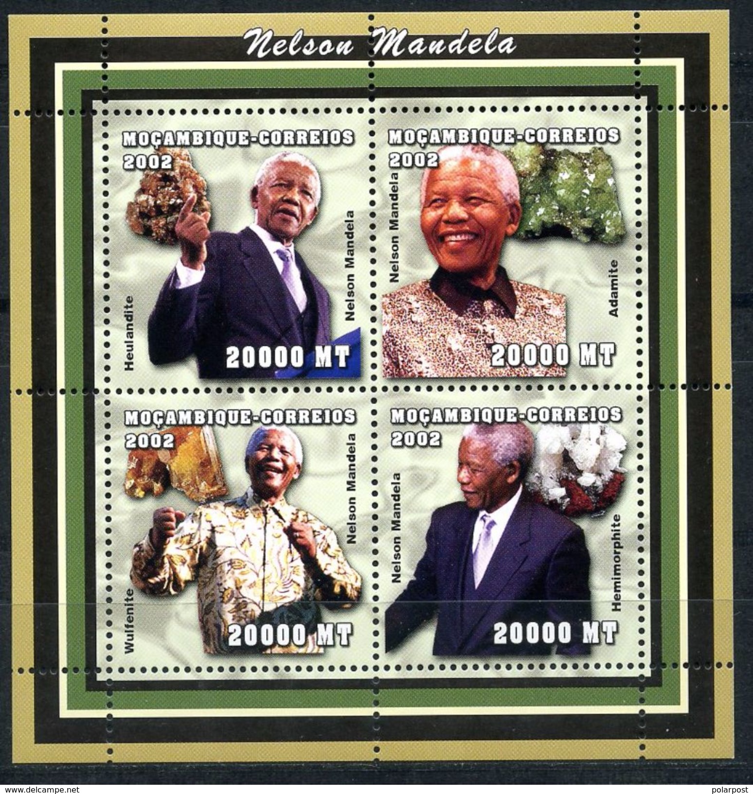 MOZAMBIK 2002 M0023 NELSON MANDELA. MINERALS - Mozambique