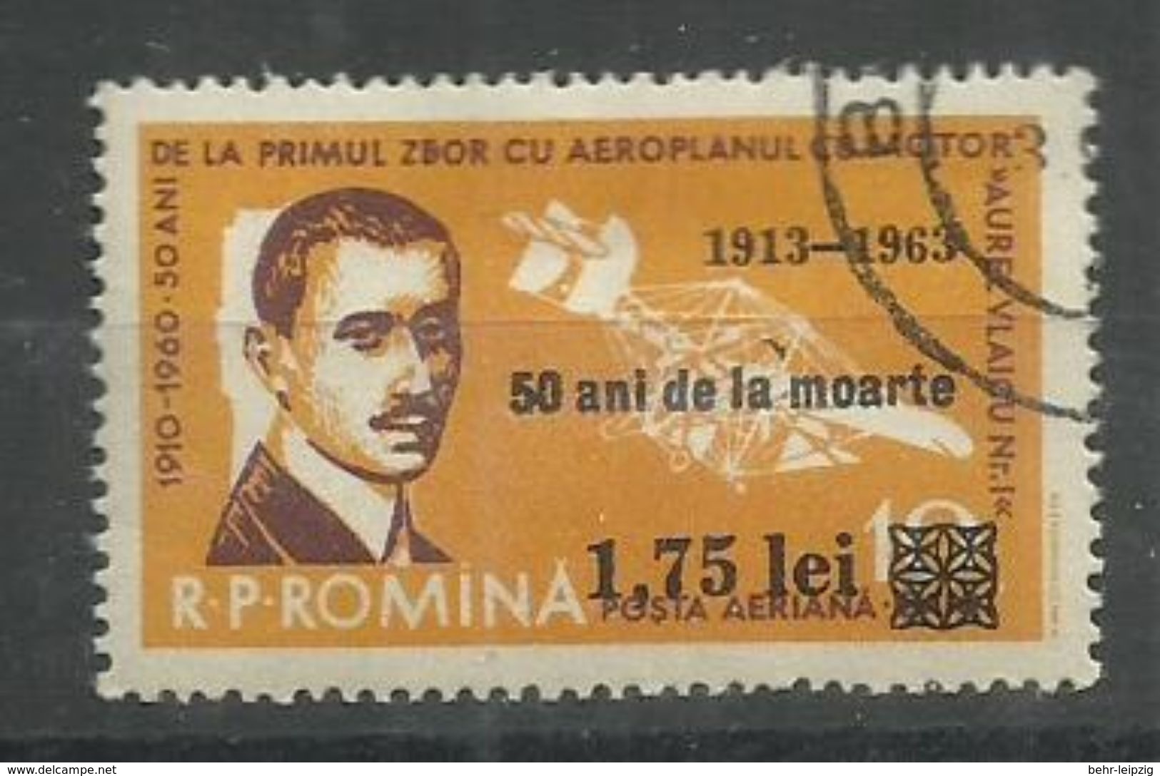 Rumänien 2175 " Briefmarke Zum 50, Todestag Von Aurel Vlaicu" Gestempelt Mi. 2,00 - Usado