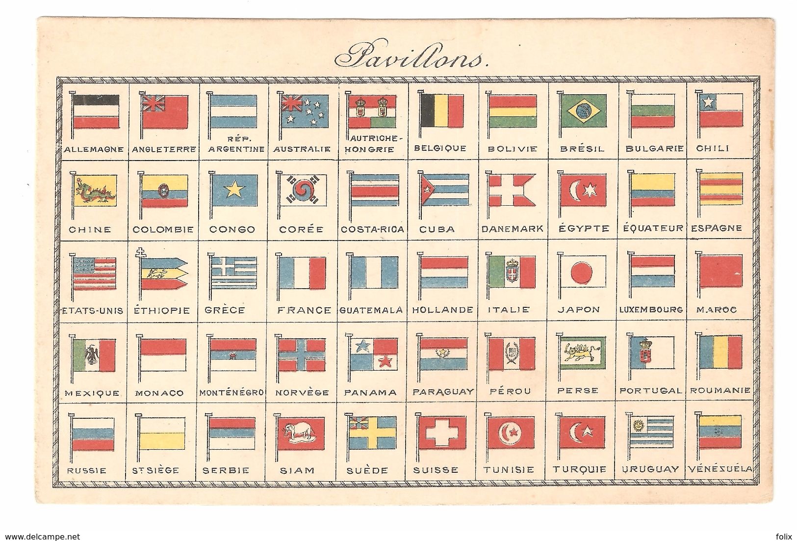 Pavillons - Drapeaux / Vlaggen / Flags - 50 Landen - Histoire