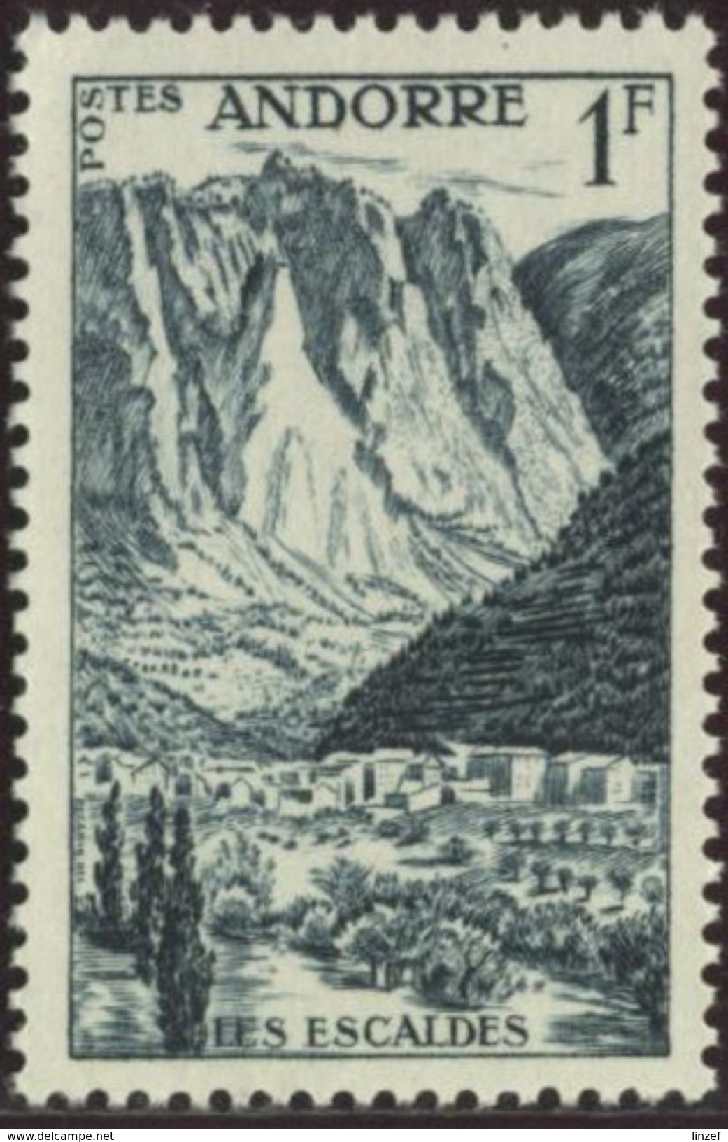 Andorre 1955 Yv. N°138 - 1F Les Escaldes - Neuf ** - Neufs