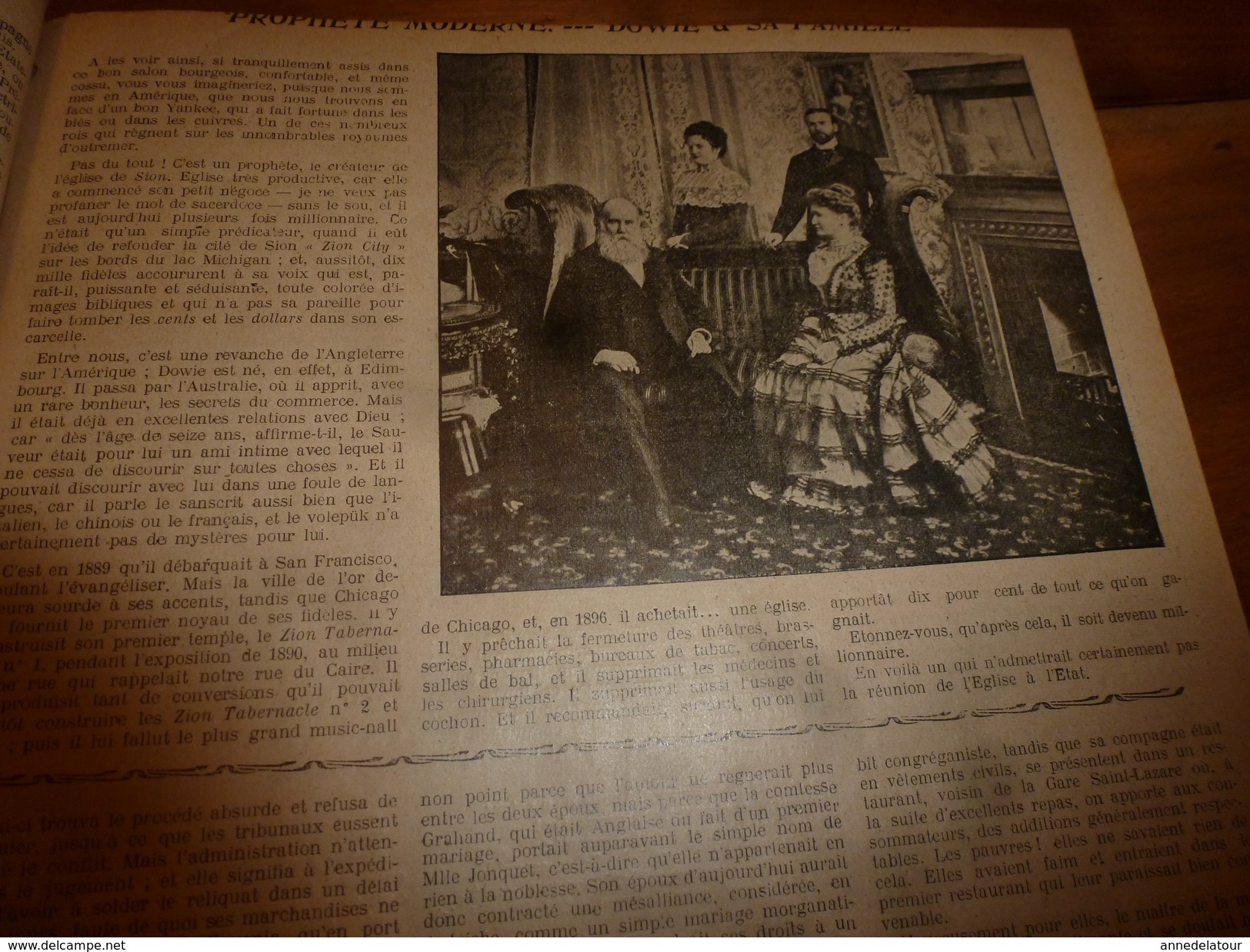 1904 L'ACTUALITE:La dernière bouteille de VOLNAY;Danse CAKE-WALKE-antiquité;Hindous à Pondichéry;Zion-City;Expo St-Louis