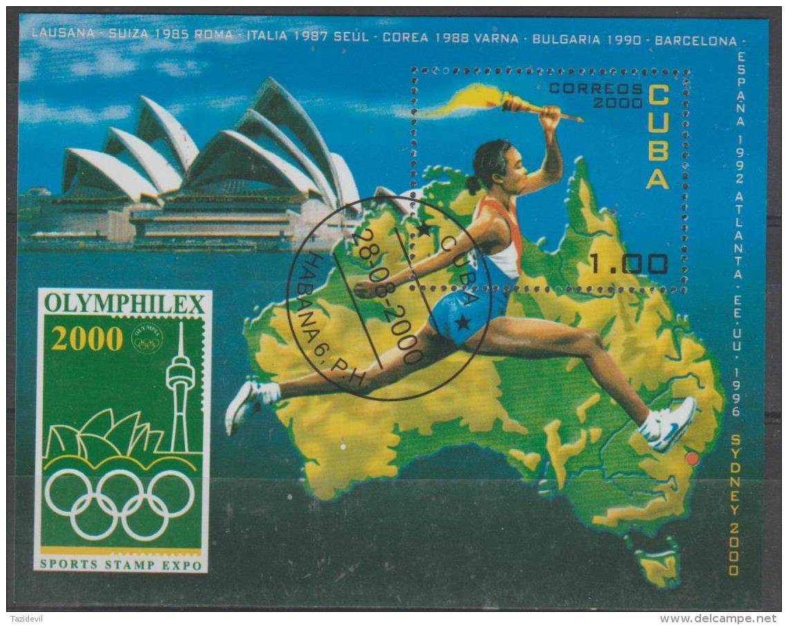 CUBA -  2000 Olympic Games Australia Souvenir Sheet. Scott 4095. Used - Gebraucht