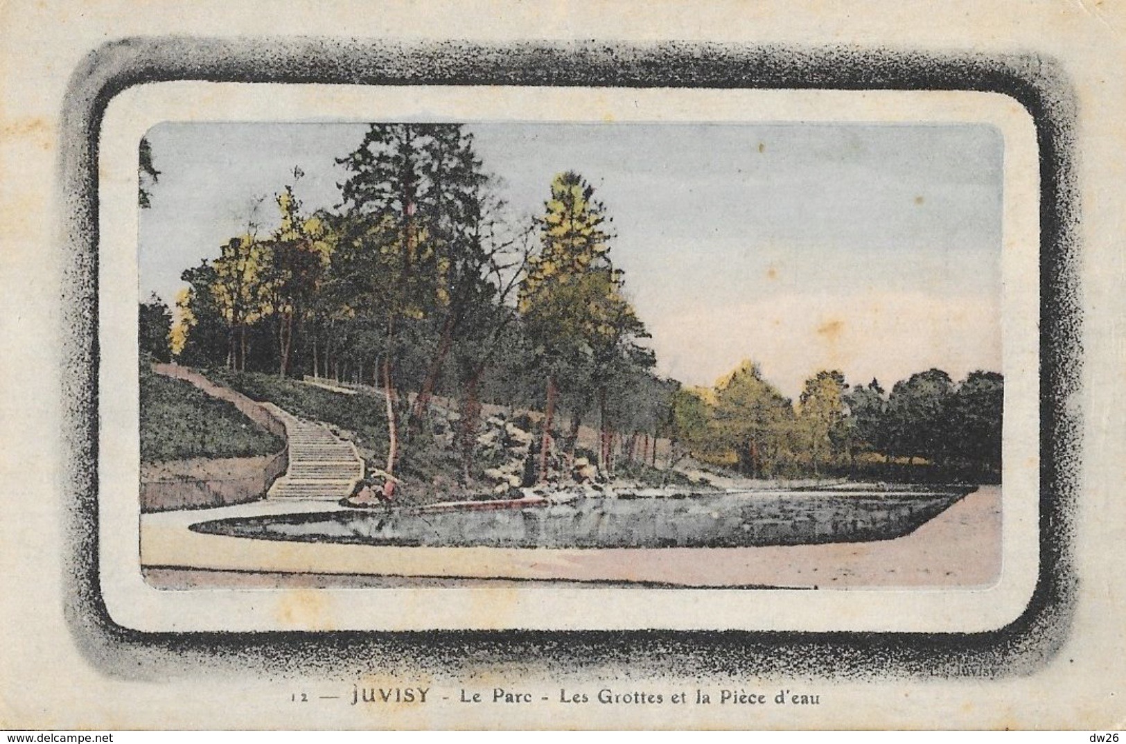 Juvisy (Seine-et-Oise) - Le Parc, Les Grottes Et La Pièce D'eau - Carte N° 12 Colorisée - Juvisy-sur-Orge