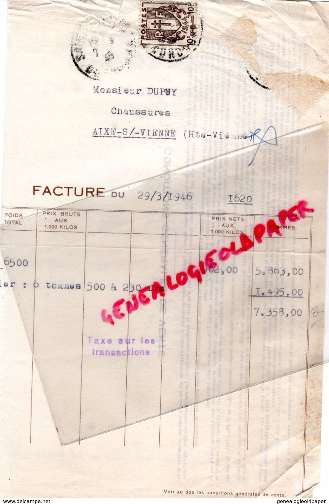 24- SAINT ASTIER- LETTRE FACTURE UNION COMMERCIALE DES CHAUX ET CIMENTS- CIMENT- CIMENTERIE -1945 - Petits Métiers