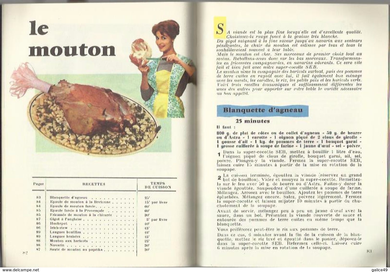 Super Cocotte SEB - Par Ici La Bonne Cuisine - Par Françoise Bernard - Année 1959 - Courrier Ordinaire - Autres & Non Classés