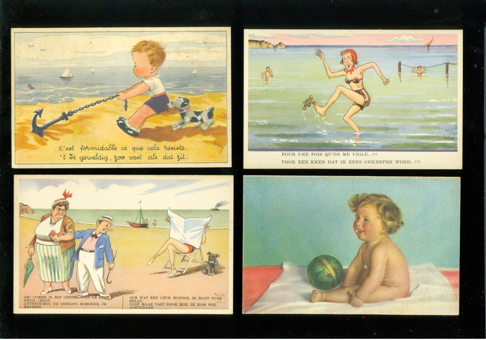 Beau lot de 60 cartes postales de fantaisie   Mooi lot 60 postkaarten van fantasie -  60 scans