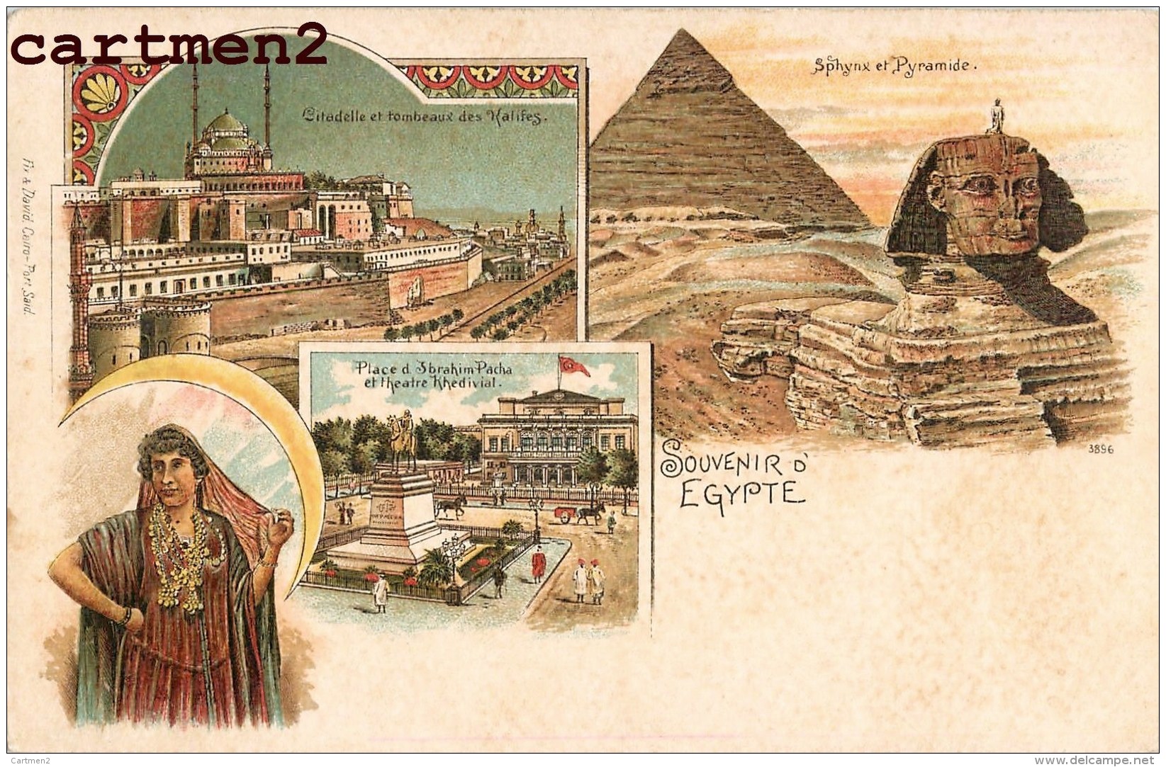 SOUVENIR D'EGYPTE MULTIVUES GRUSS EGYPT SPHYNX PYRAMIDE LE CAIRE CAIRO DAVID PORT-SAÏD - Other & Unclassified