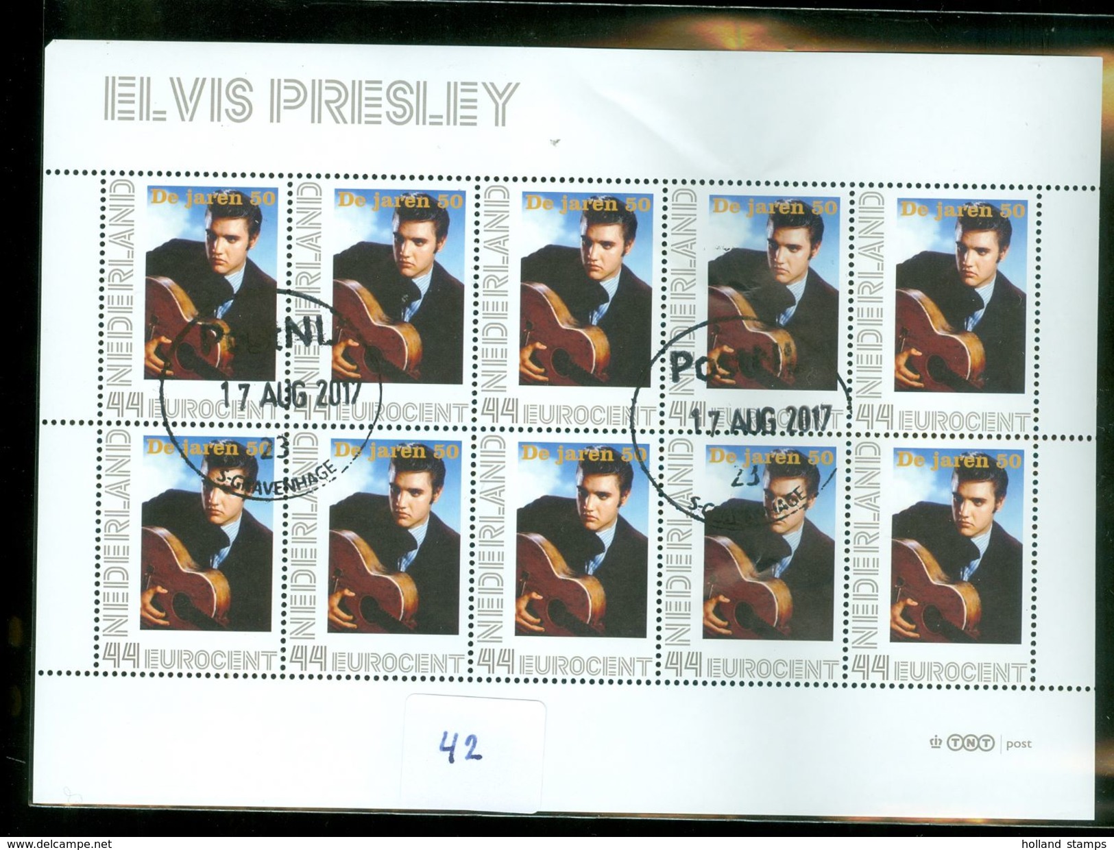 NETHERLANDS * BLOK Van 10 * ELVIS PRESLEY * BLOC * BLOCK * POSTFRIS GESTEMPELD (42) CANCELLED - Elvis Presley