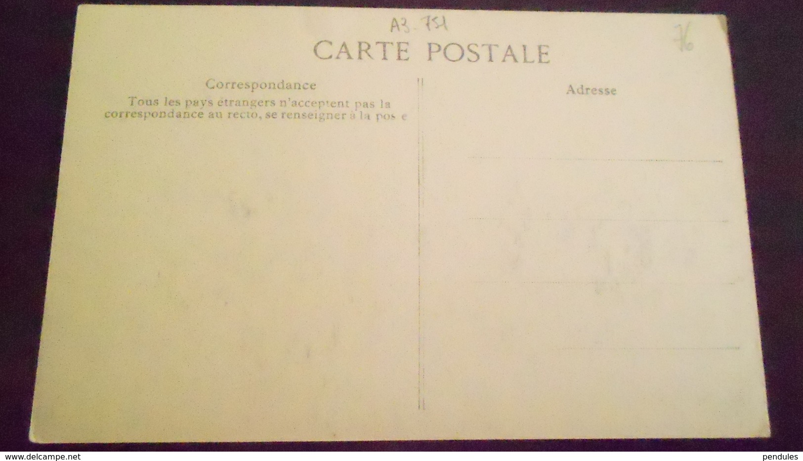 76	LE HAVRE	N° DE CASIER 	A3 751	DETAIL RECTO VERSO DE LA CARTE AVEC LES 2   PHOTOS	NON CIRCULE - Non Classés