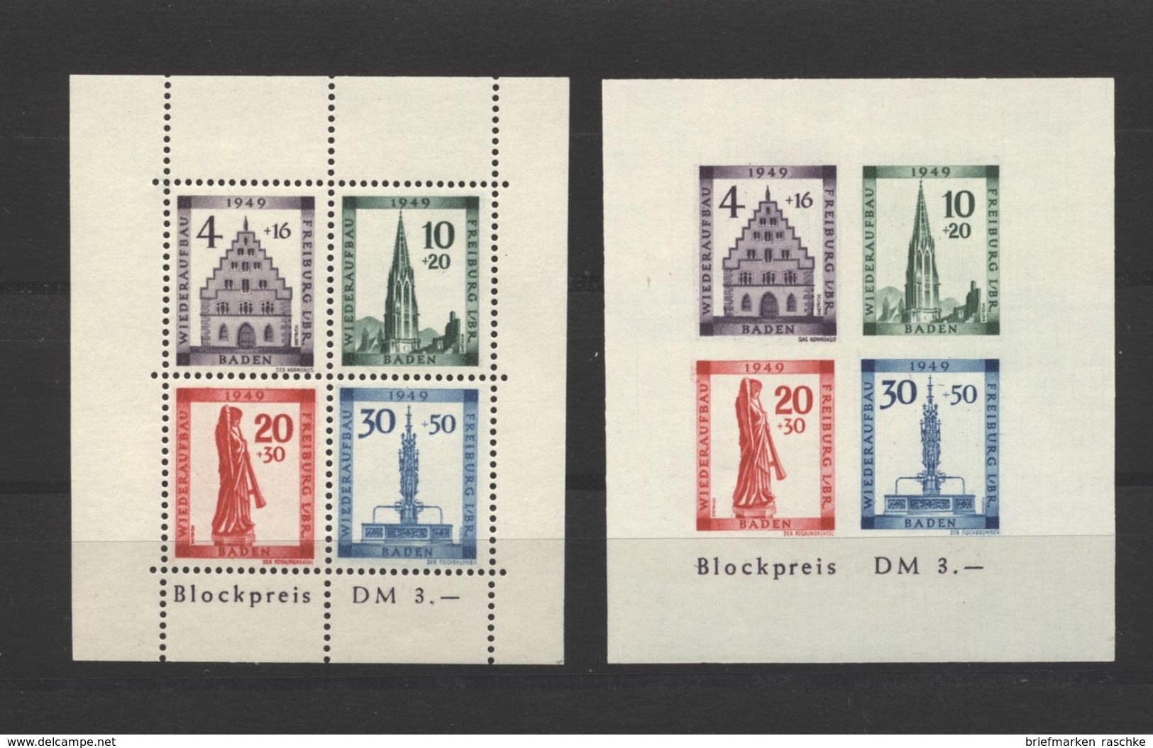 Baden,Bl.1A-B,xx,gep.  (5290) - Baden