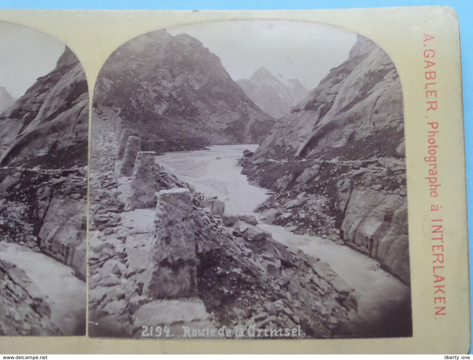 Route De La GRIMSEL (2194) Stereo Photo A. GABLER - SUISSE, SAVOIE Et ITALIE ( Voir Photo Pour Detail ) ! - Fotos Estereoscópicas