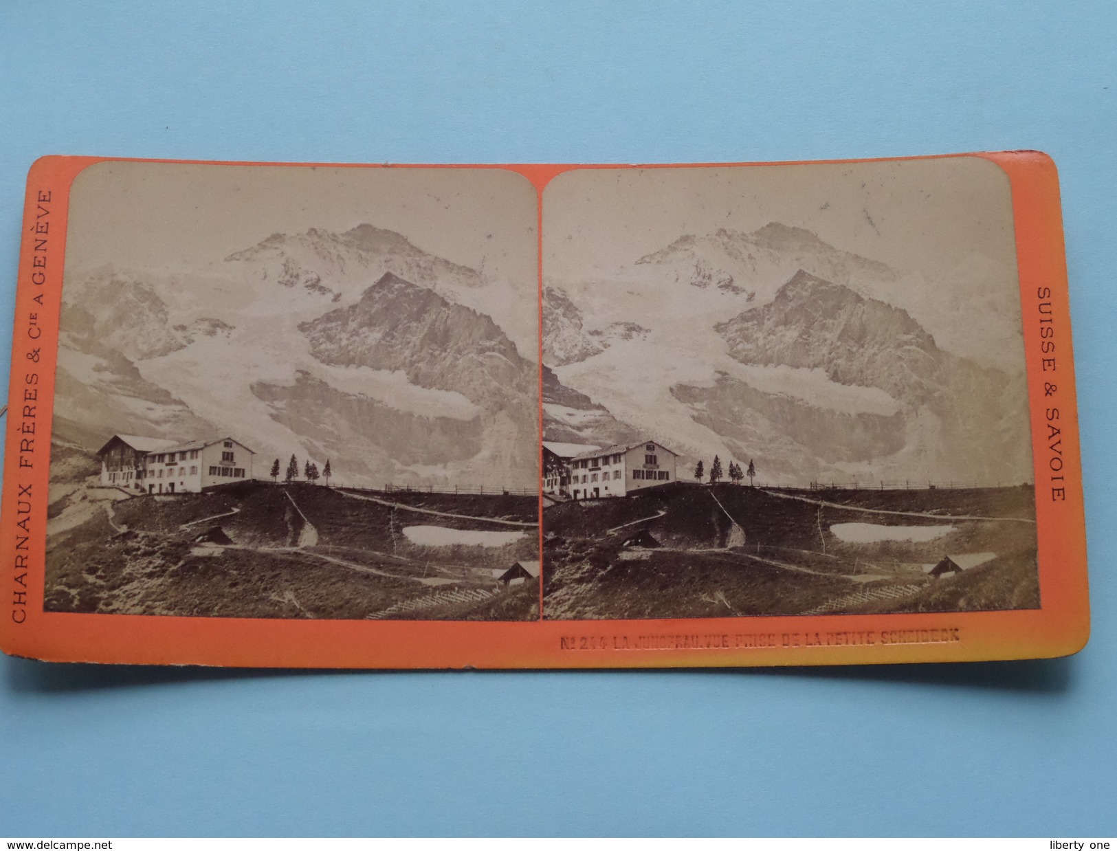 La JUNGFRAU, Vue Prise De La Petite Scheideck (244) Stereo Photo CHARNAUX - SUISSE & SAVOIE ( Voir Photo Pour Detail ) ! - Photos Stéréoscopiques