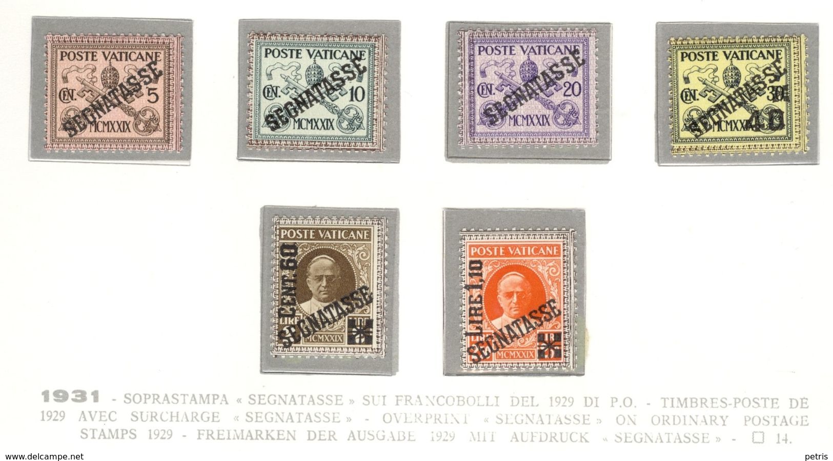 Vatican City 1931 Overprint "Segnatassa" MNH** - Lot. VA34 - Taxes