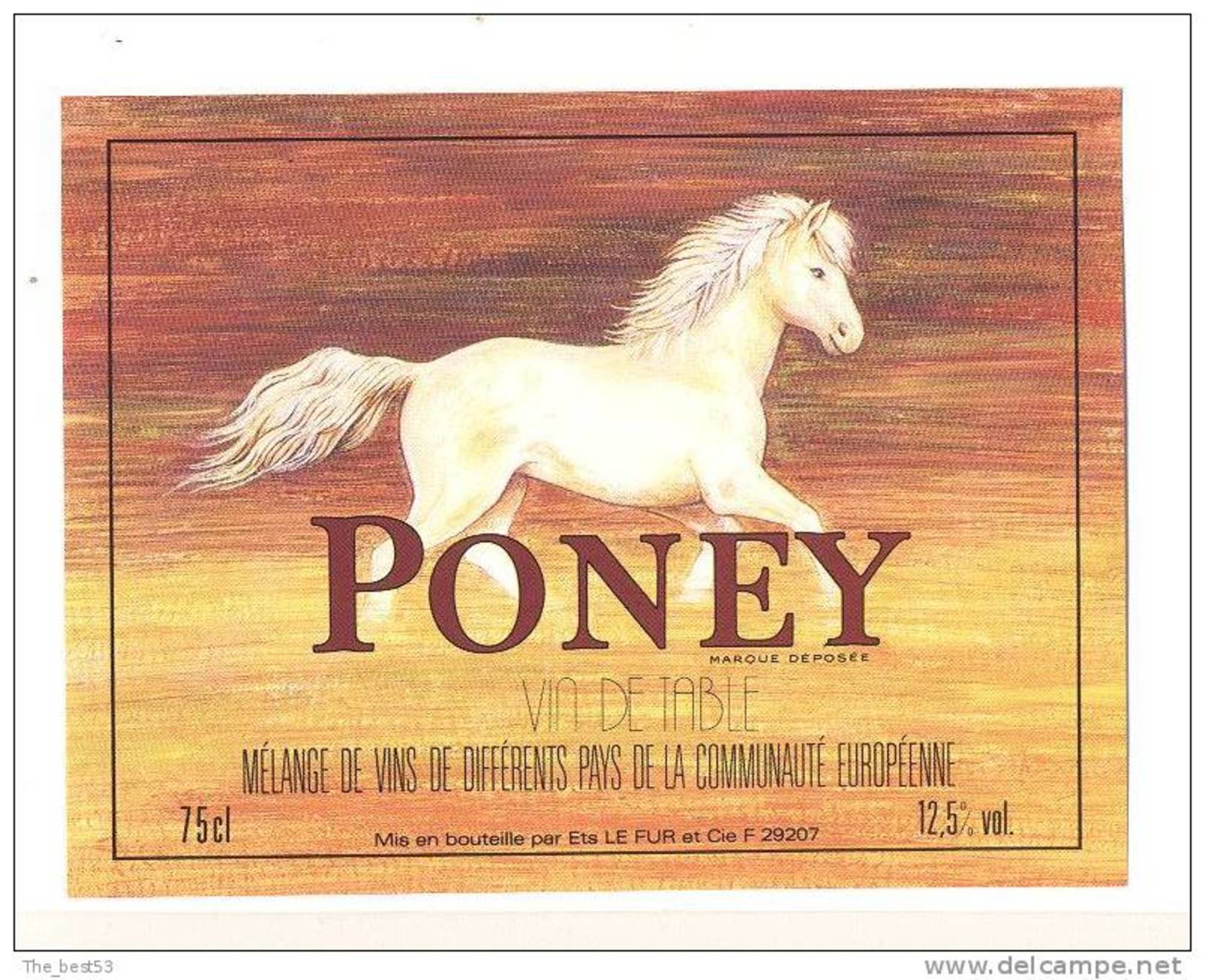 Etiquettes De Vin De Table   -    Poney  -  Ets Le Fur (29)  -   Thèmes Cheval  -  Le Fur  à  Landerneau (29) - Horses