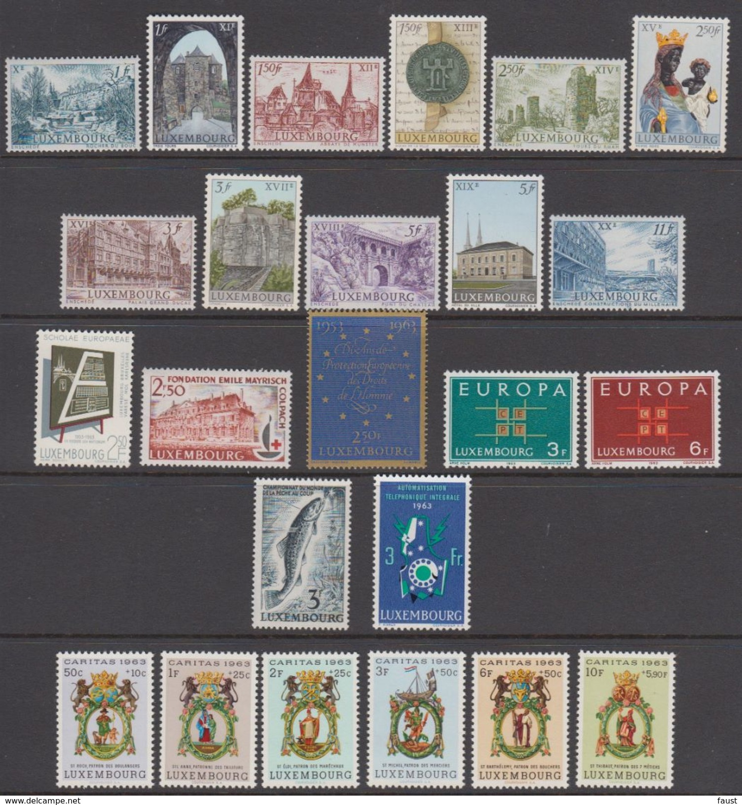 1963 ** Luxemburg (sans Charn., MNH, Postfrish) Complete   Mi 666/89  (24v) - Full Years