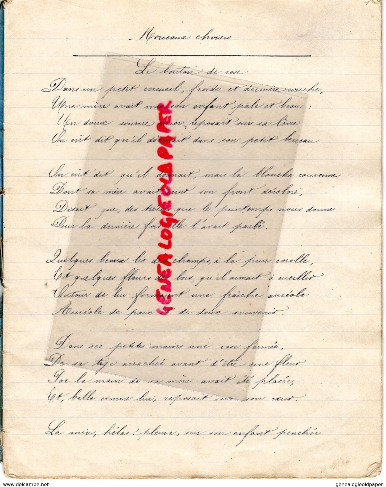 79 -CERZEAU -RARE CAHIER UNIVERSITE DE FRANCE-ECOLE COMMUNALE DIRIGEE PAR MME PILLOT-ADELE SUIRE NEE A FENIOUX 6-11-1875 - Other & Unclassified