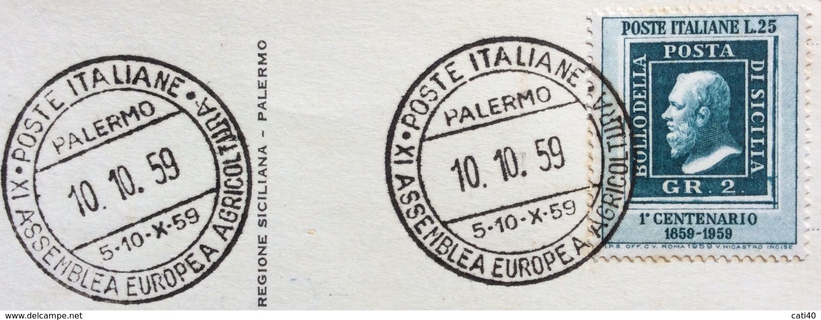 AGRICOLTURA CONFERENZE INTERNAZIONALI POSTE ITALIANE PALERMO XI ASSEMBLEA EUROPEA AGRICOLTURA 10/10/59 - Ete 1932: Los Angeles