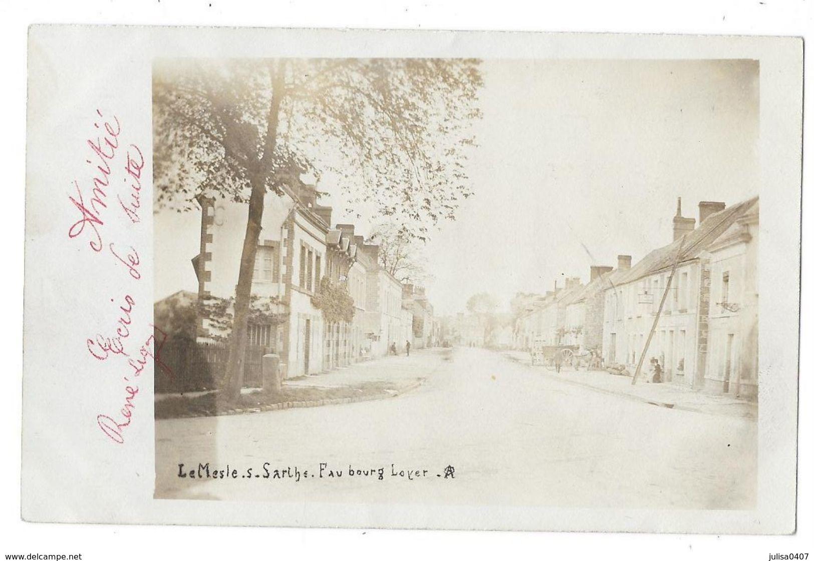 LE MESLE SUR SARTHE (61) Carte Photo Rue Faubourg Loyer - Le Mêle-sur-Sarthe