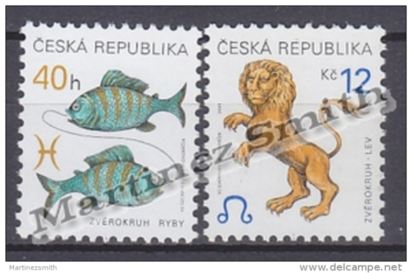 Czech Republic - Tcheque 2001 Yvert 267/ 268 - Zodiac Signs, Pisces & Lion - MNH - Nuevos