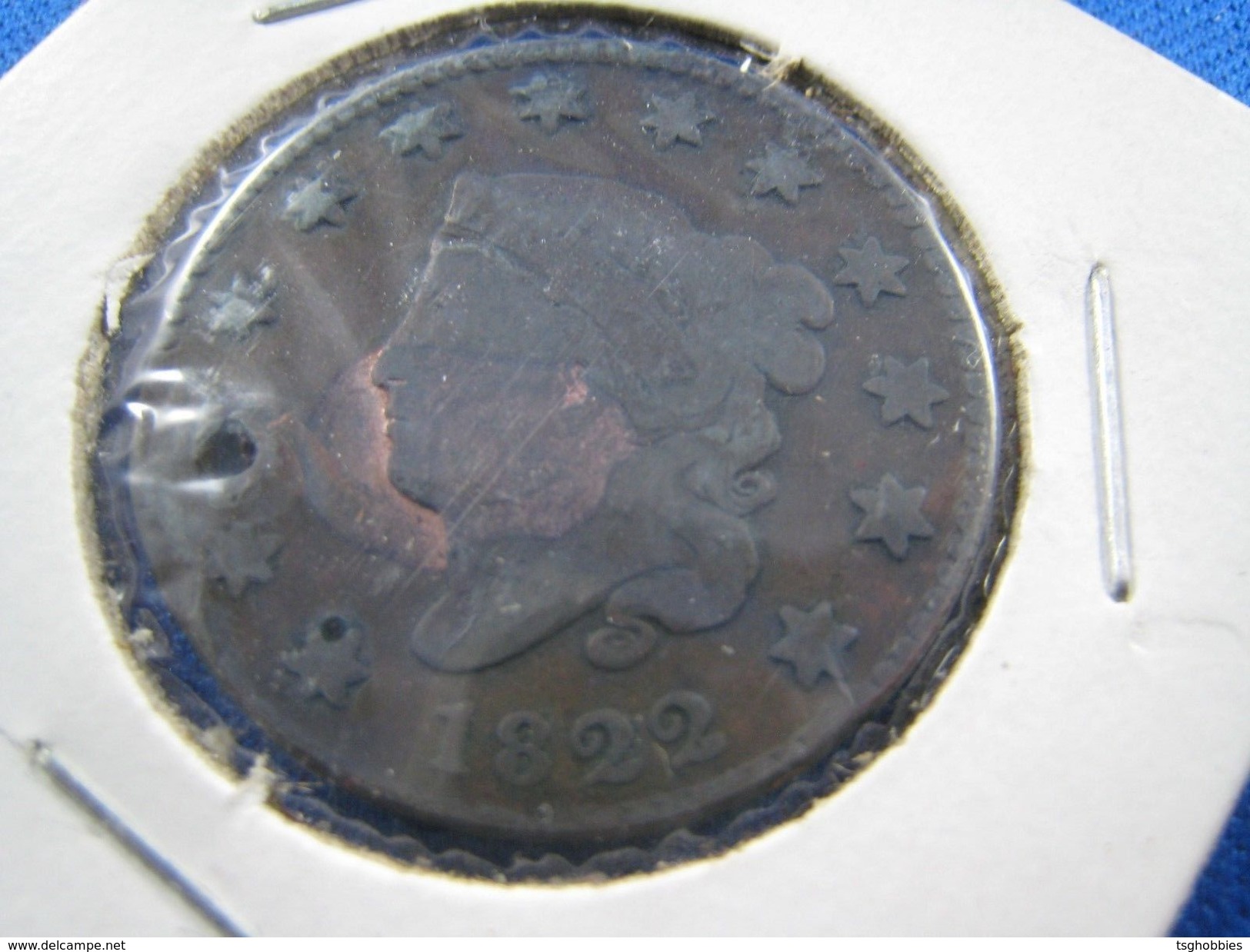 1822  CORONET HEAD  LARGE CENT     (skL3) - 1816-1839: Coronet Head