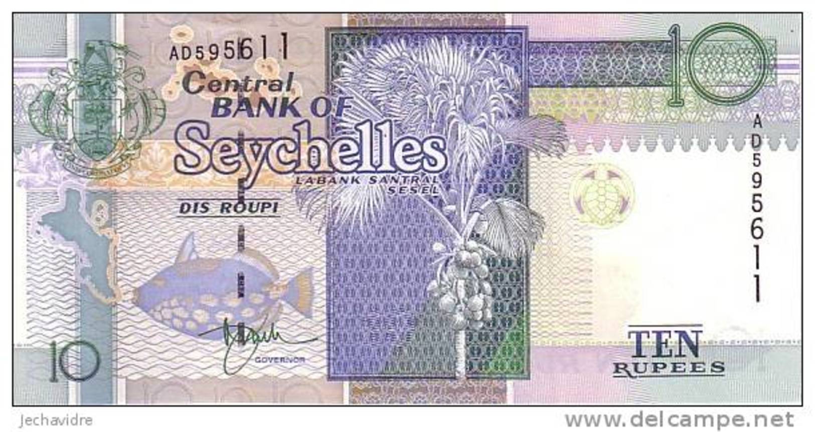 SEYCHELLES   10 Rupees  Non Daté (1998)  Pick 36    ***** BILLET  NEUF ***** - Seychellen