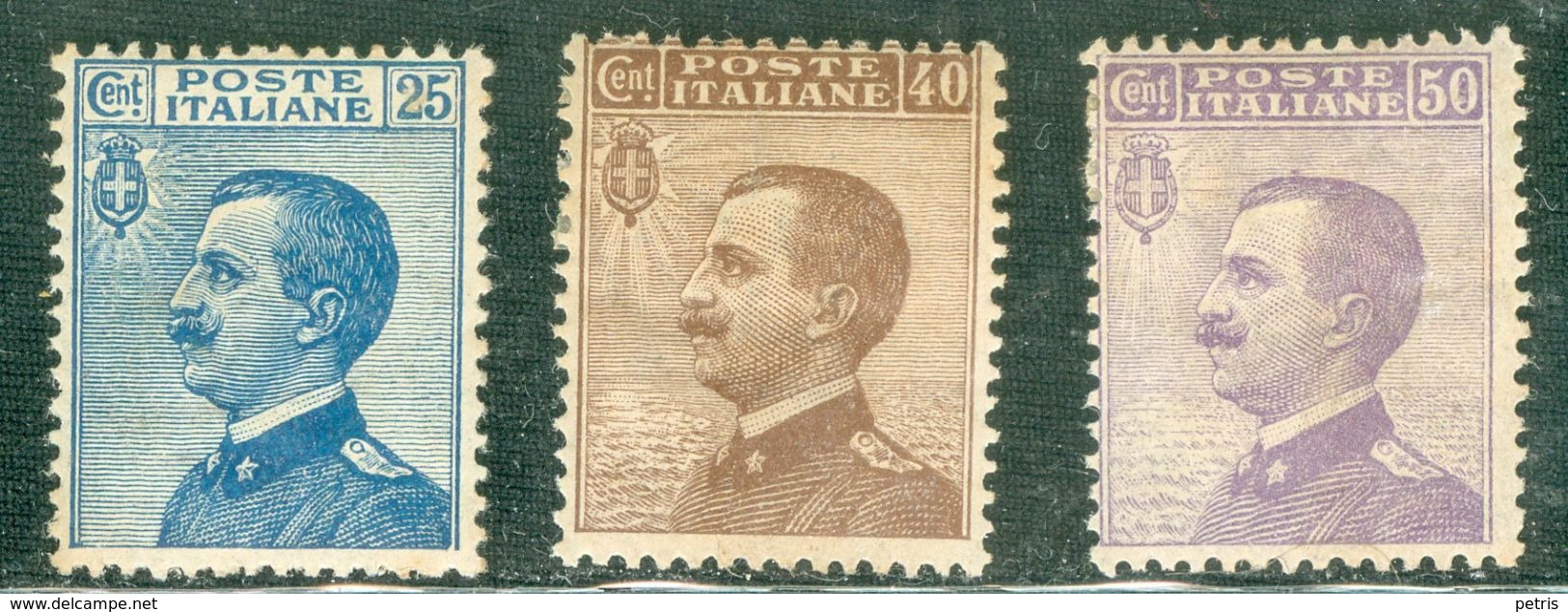 Italy 1908 V.E. III Voltato A Sinistra MH* - Lot. RE83-85 - Neufs