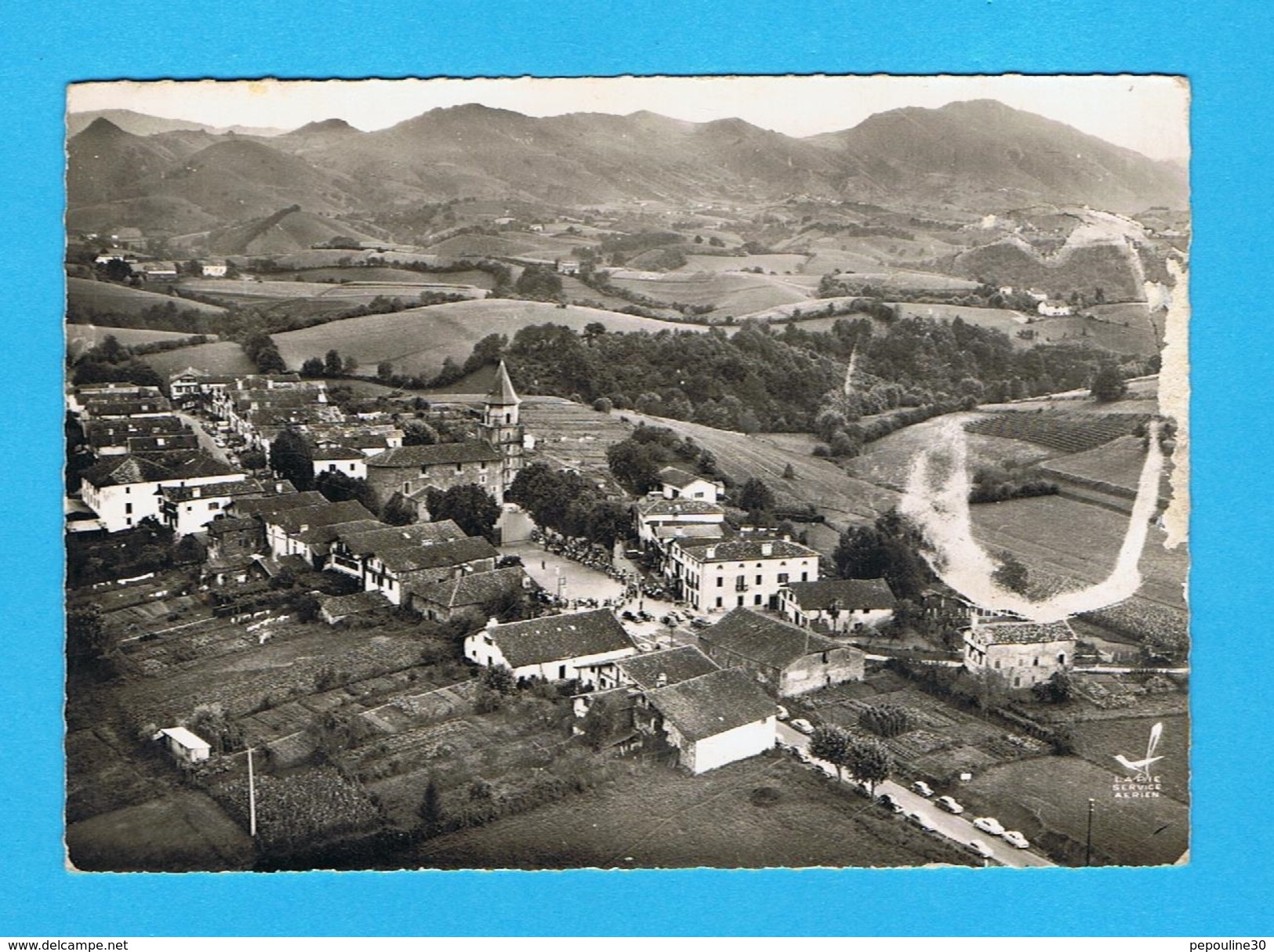 EN AVION SUR AÏNHOA (Pyrénées Atlantiques) FRONTIERE FRANCO-ESPAGNOLE VUE SUR LES MONTAGNES D ESPAGNE - Ainhoa