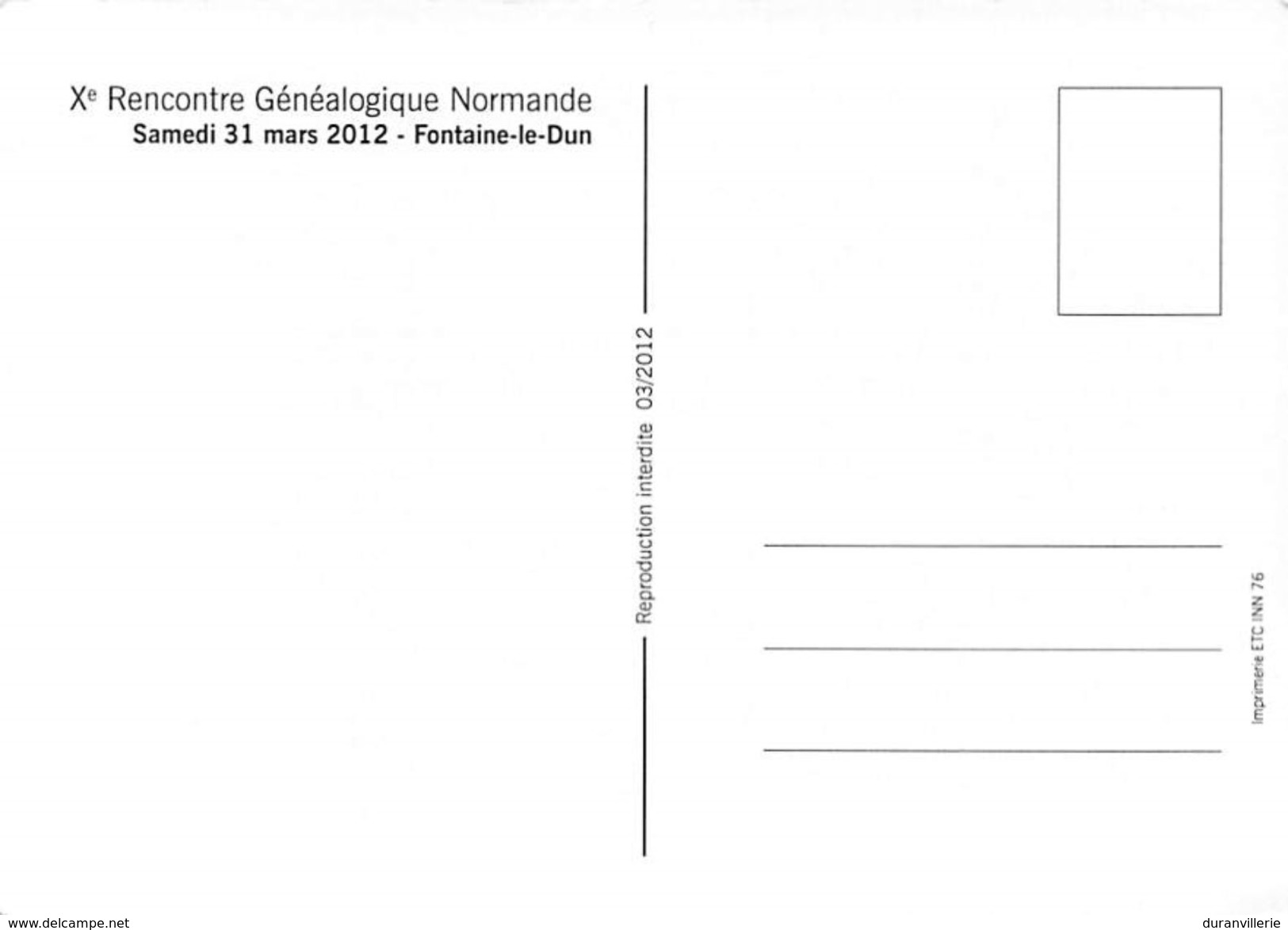 76 - FONTAINE Le DUN - Xè Rencontre Généalogique Normandie 2012 - Fontaine Le Dun