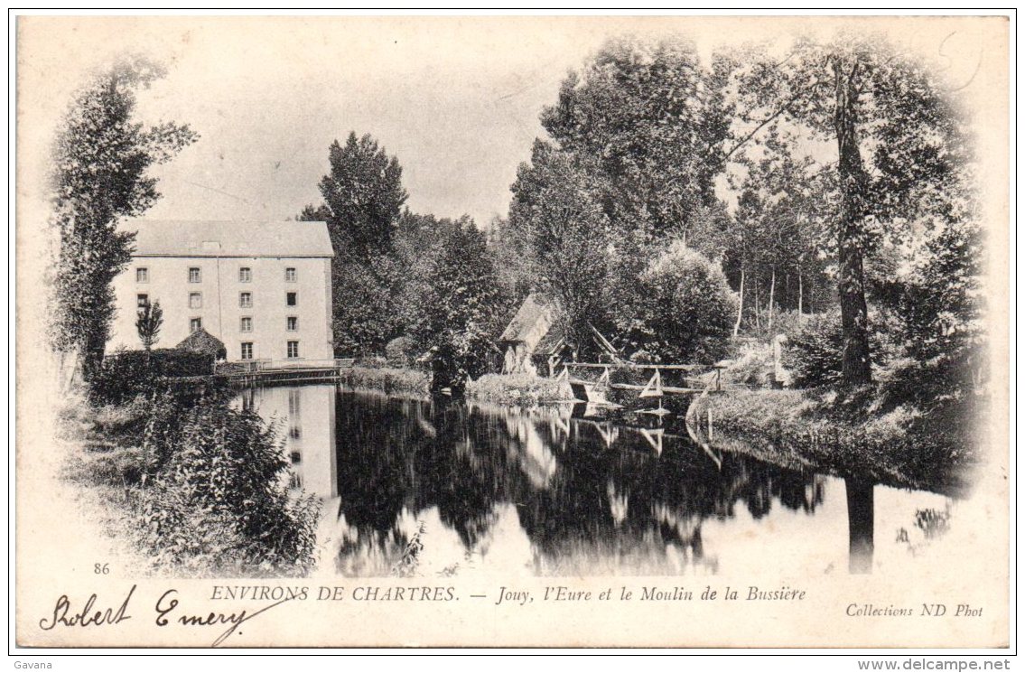 28 Environs De Chartres - JOUY - L'Eure Et Le Moulin De La Bussière    (Recto/Verso) - Jouy