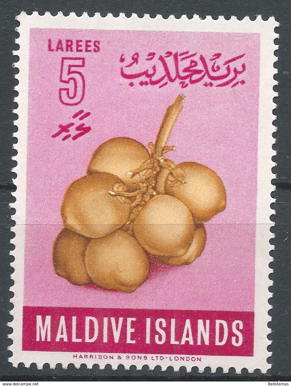 Maldive Islands 1961. Scott #71 (MH) Coconuts, Fruits - Maldivas (...-1965)