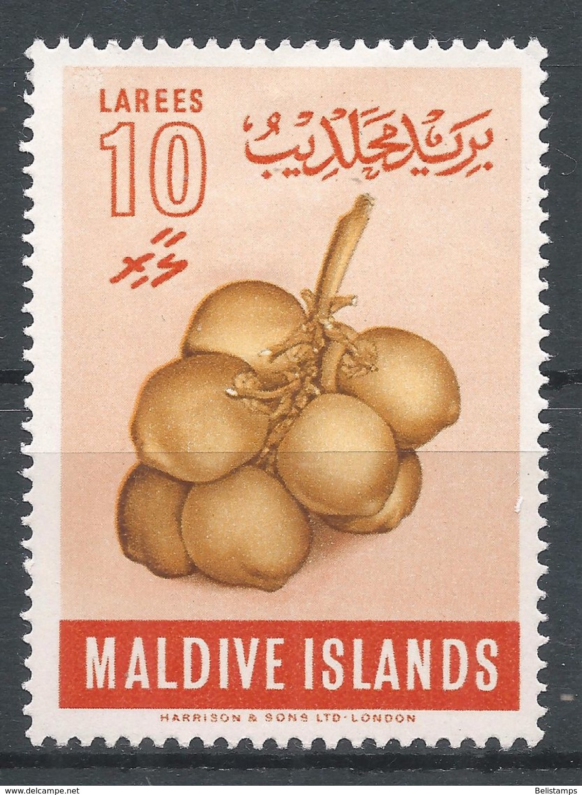 Maldive Islands 1961. Scott #72 (MH) Coconuts, Fruits - Maldivas (...-1965)