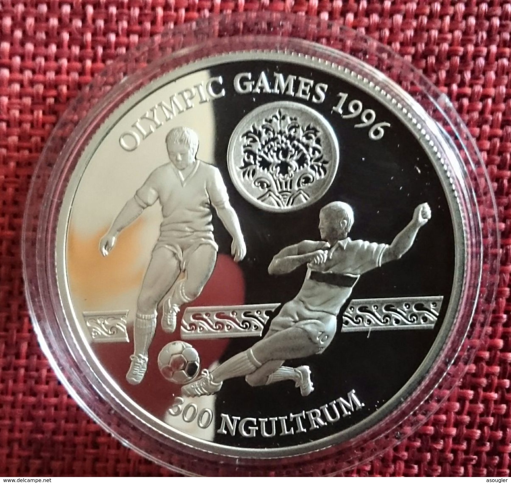BHUTAN 300 NGULTRUM 1993 SILVER PROOF "OLYMPIC GAMES 1996" (free Shipping Via Registered Air Mail) - Bhutan