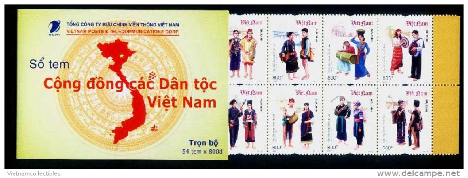 Vietnam Viet Nam Booklet With 54 MNH Stamps 2005 - Type 1 : Vietnamese Community Of Ethnic Groups / Costume / Music - Vietnam