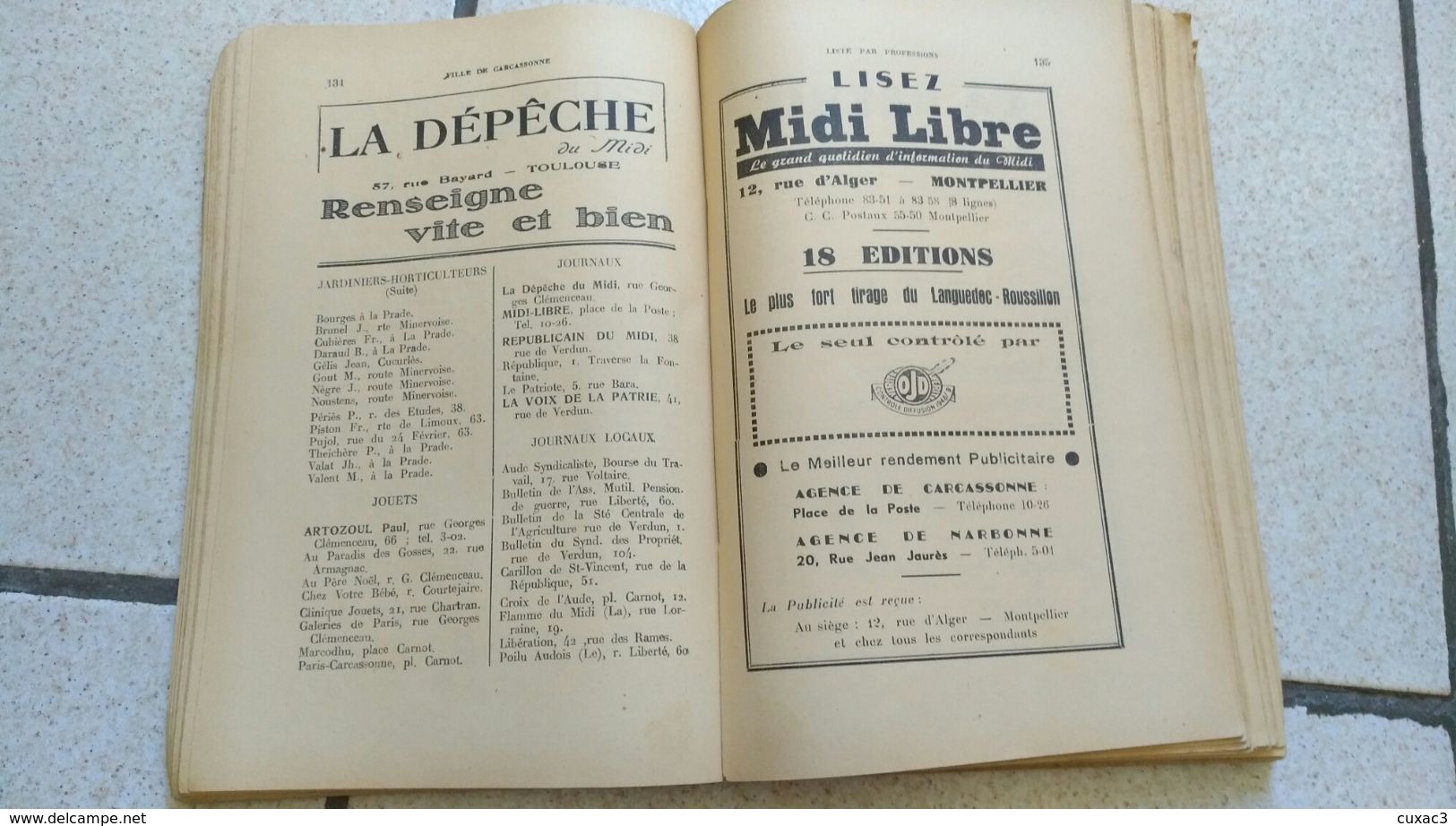 Annuaires-guide De L'aude 1949 - BARTISSOL - Telefonbücher