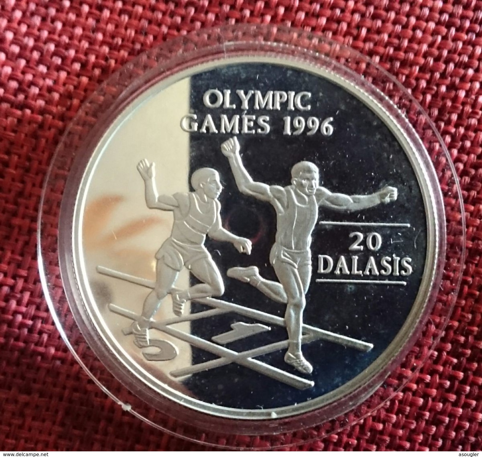 GAMBIA 20 DALASIS 1994 SILVER PROOF "OLYMPIC GAMES 1996" (free Shipping Via Registered Air Mail) - Gambie