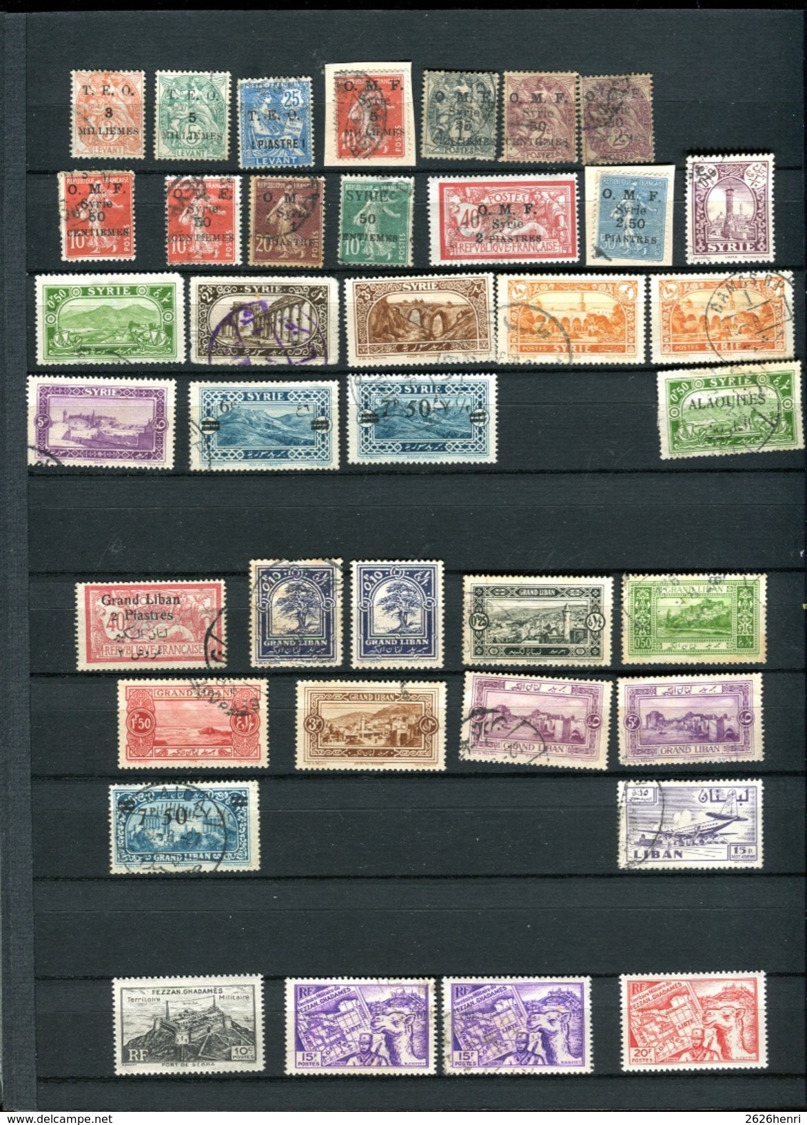 Petit Lot Timbres Oblitérés Moyen-Orient Français - Collections