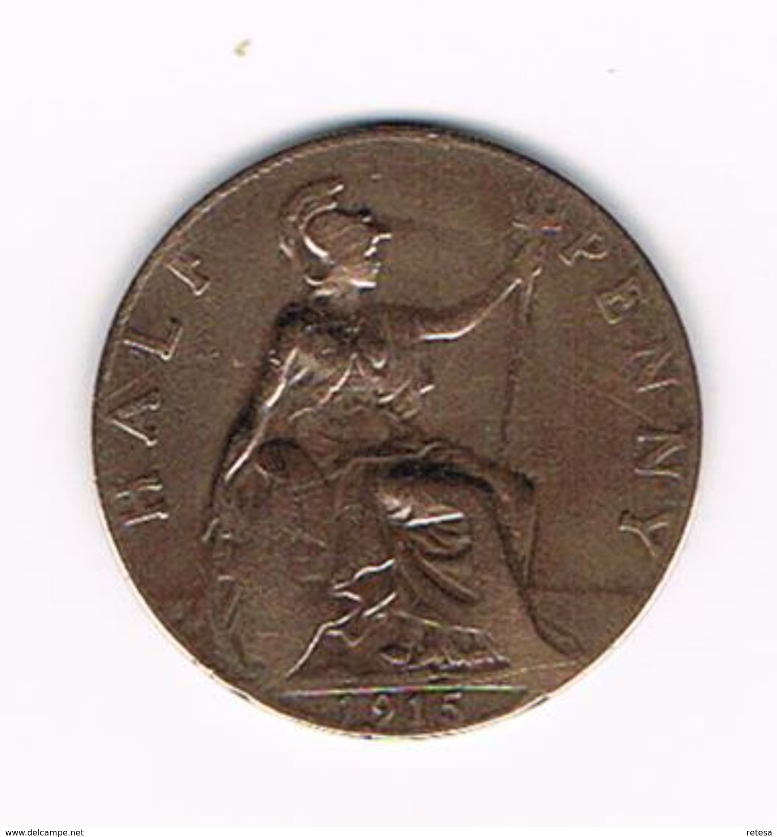 )  GREAT BRITAIN  1/2 PENNY  1915 - C. 1/2 Penny