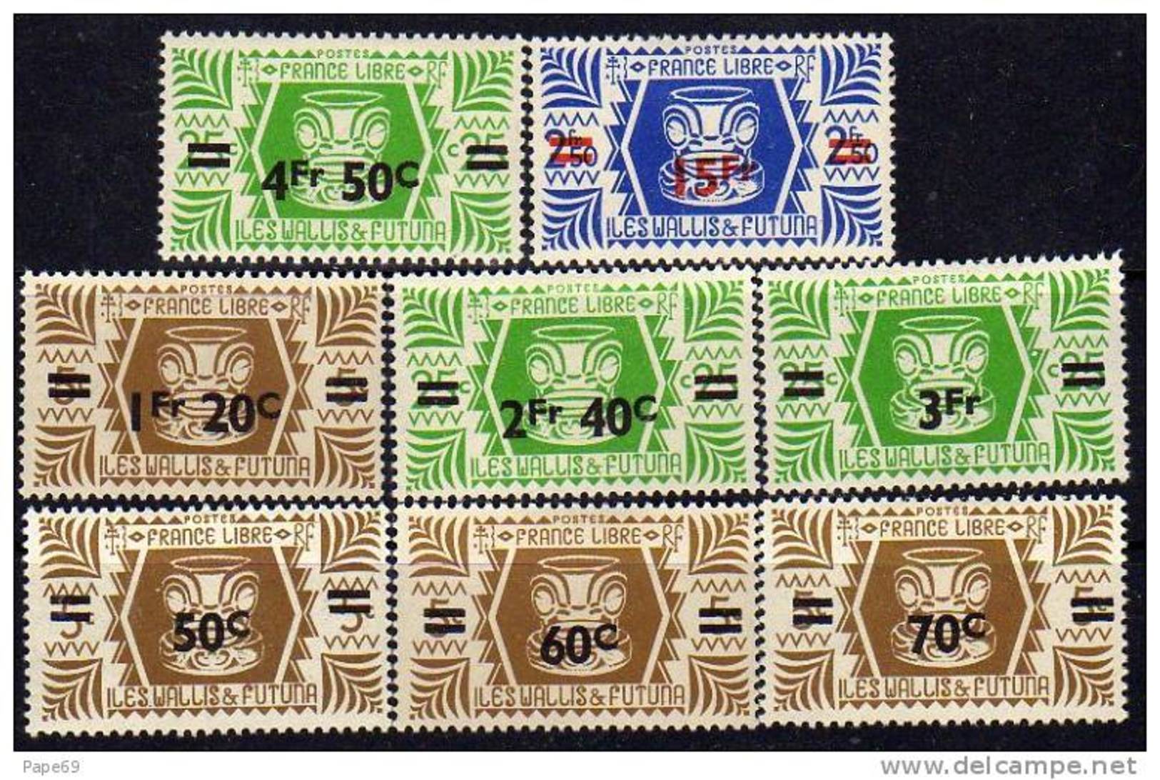 WALLIS ET FUTUNA N° 148/55 XX Série De Londres Surchargée Les 8 Valeurs Sans Charnière, TB - Unused Stamps