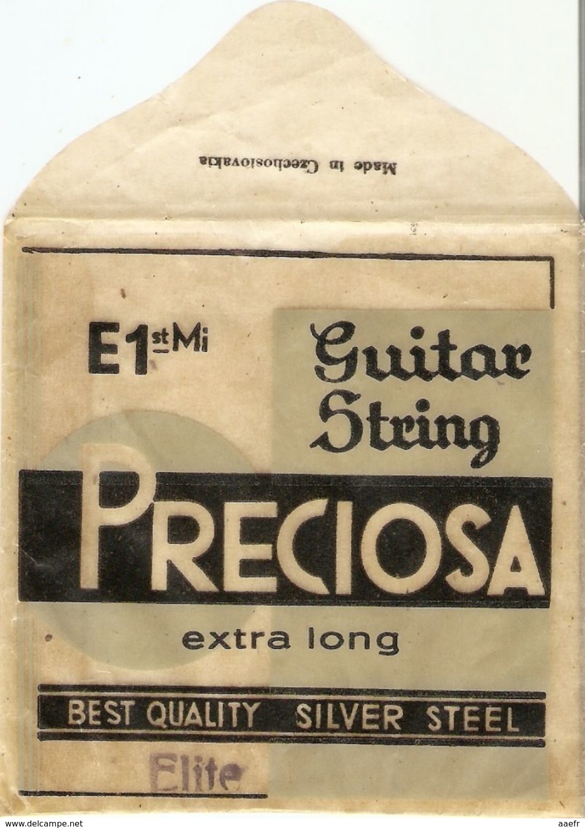 Pochette De Corde De Guitare - Enveloppe For Guitar String - PRECIOSA - Czechoslovqkia - Accessoires, Pochettes & Cartons