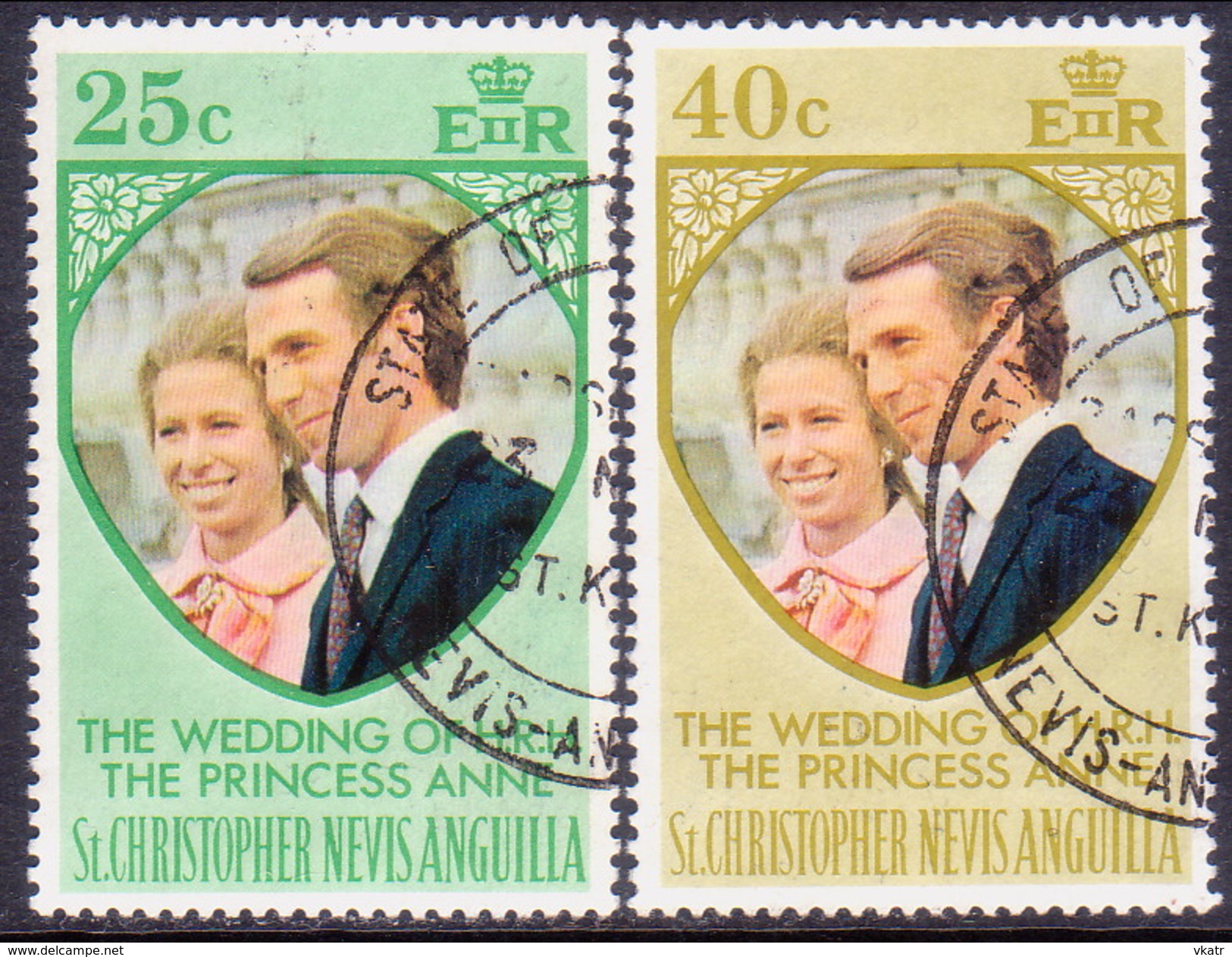 ST KITTS_NEVIS 1973 SG #290-91 Compl.set Used Royal Wedding - St.Christopher-Nevis-Anguilla (...-1980)