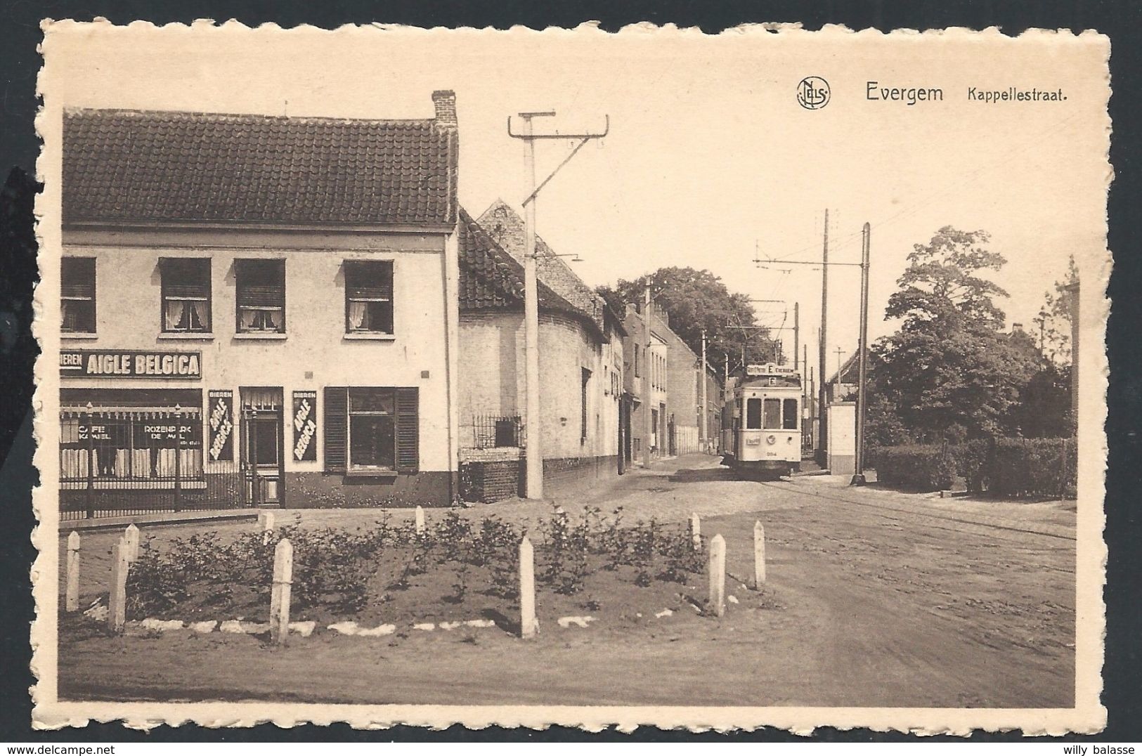 +++ CPA - EVERGEM - Kappellestraat - Nels - Tram - Café   // - Evergem