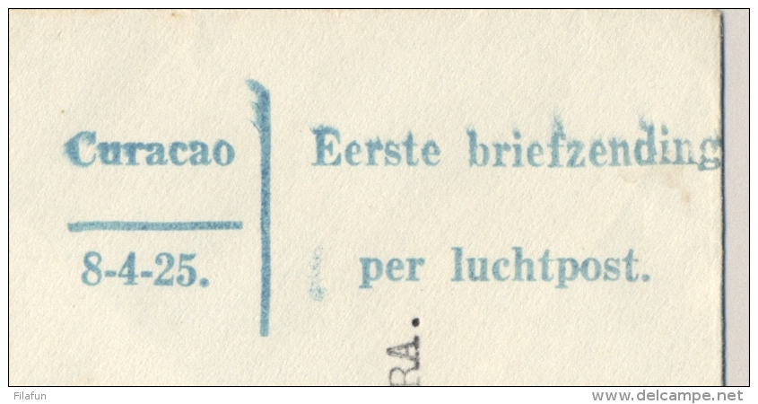 Curacao - 1925 - Eerste Briefzending Per Luchtpost -  SCADTA Cover Van Curacao Naar La Guaira - Curacao, Netherlands Antilles, Aruba