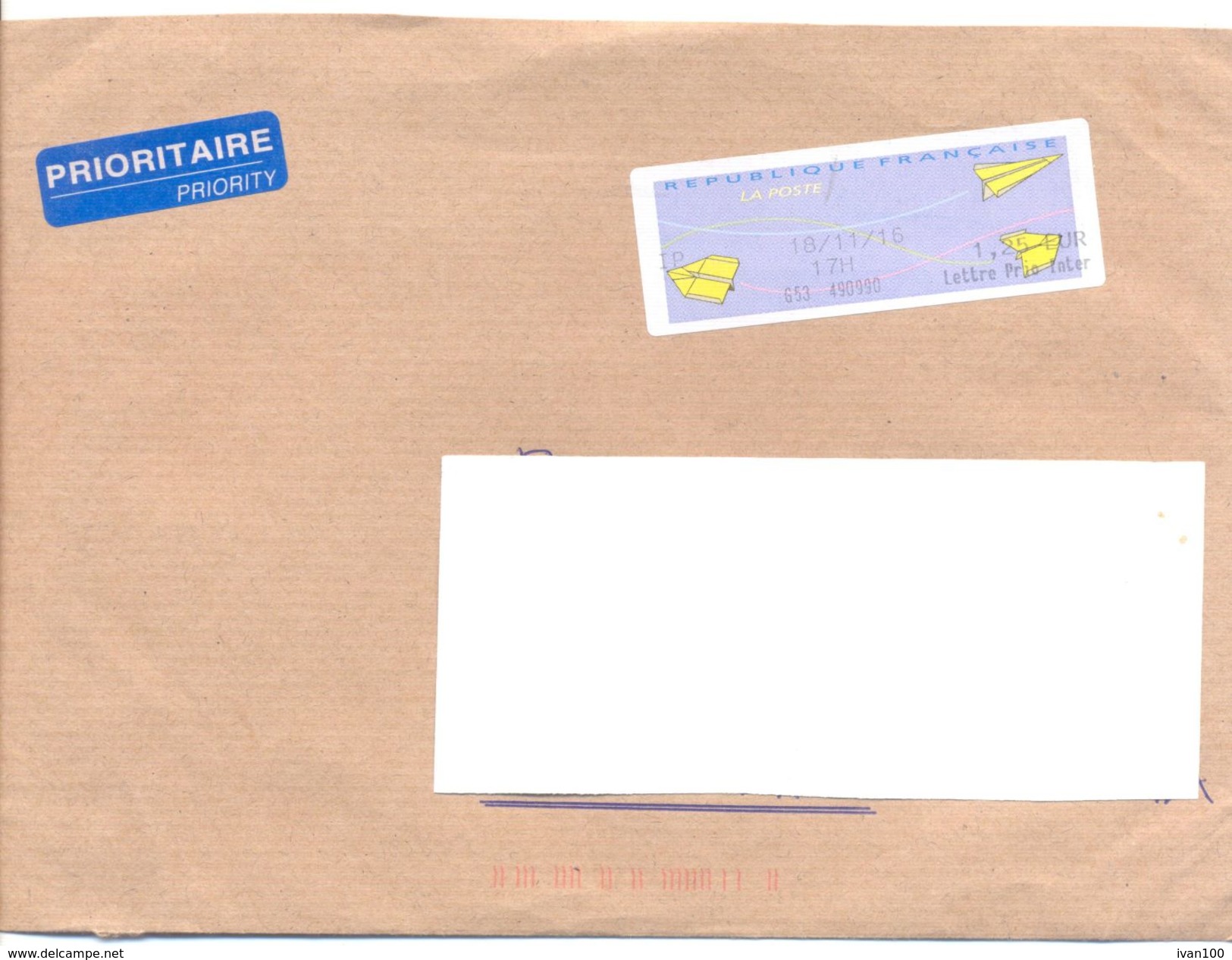 2016, France, The Letter Set By Ordinary Post To Moldova - Covers & Documents