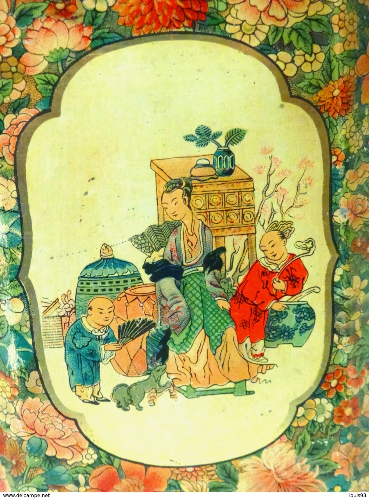HUNTLEY & PALMERS Boite De Biscuits, Ancienne (vide) En Métal Lithographié, Très Beaux Décors Chinois - Boîtes