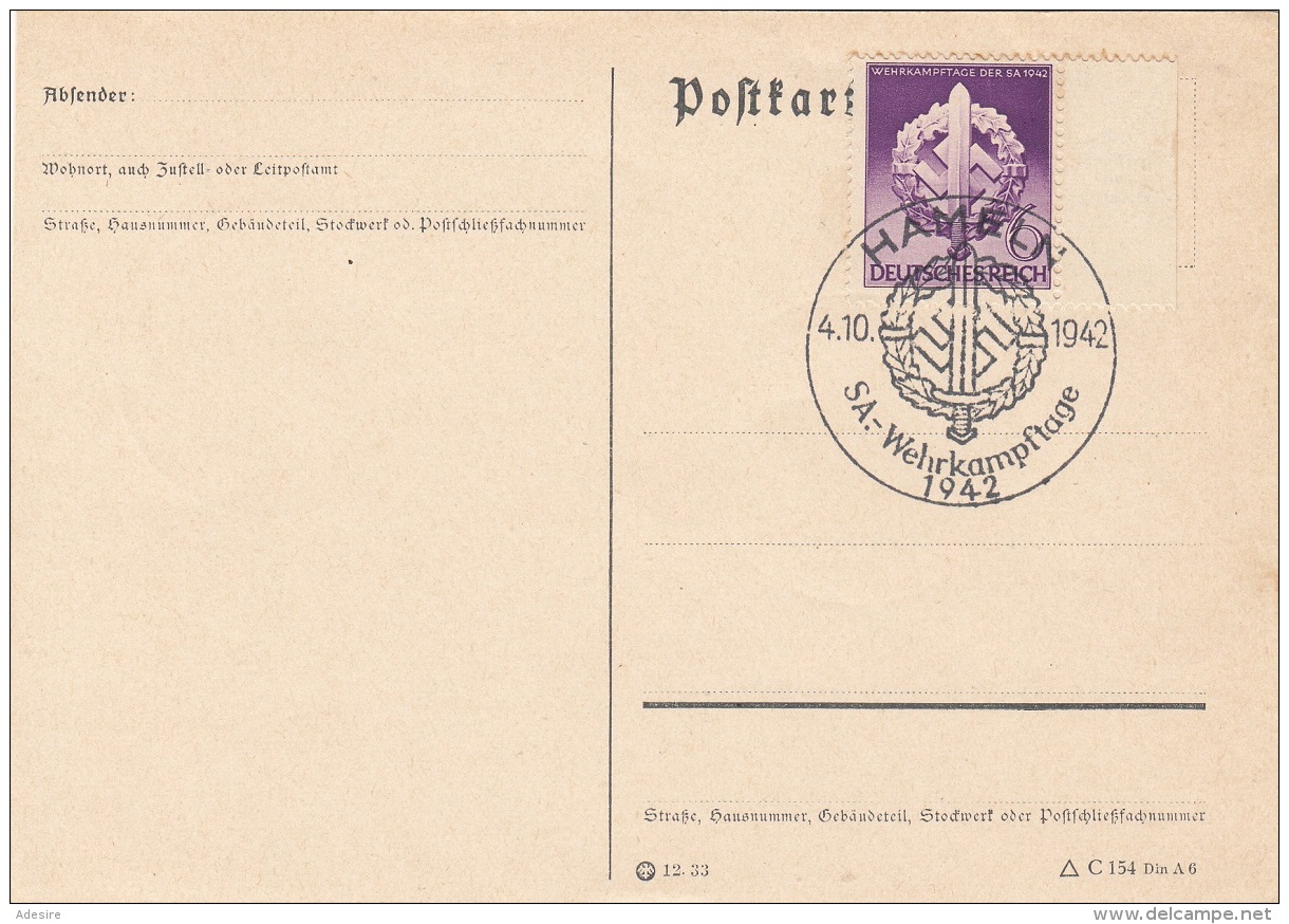 DEUTSCHES REICH 1942 - 6 Pfg Auf Pk Mit Sonderstempel HAMELN - Briefe U. Dokumente