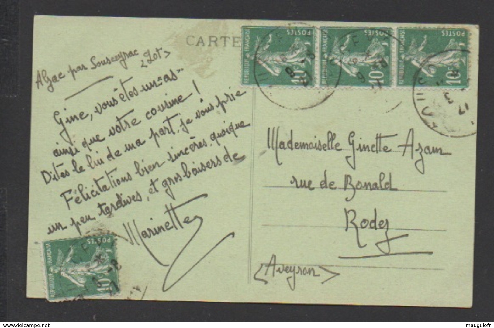 DF / 46 LOT / SOUSCEYRAC / LE CHÂTEAU DE GRUGNAC / CIRCULÉE EN 1927 - Sousceyrac