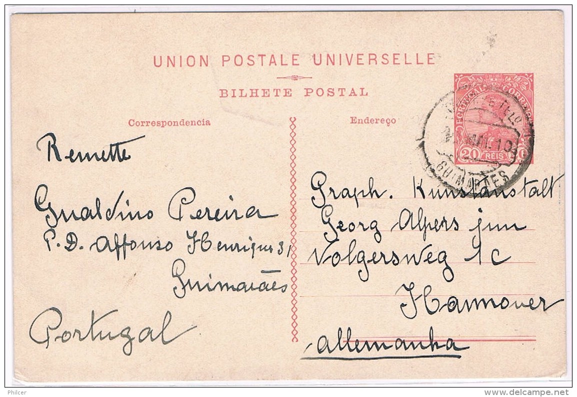 Portugal, 1910, OM 49, Guimarães-Hannover - Briefe U. Dokumente